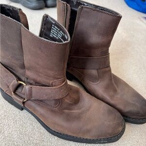 Dockers Men's Brown Leather Zip Up Boots 10M